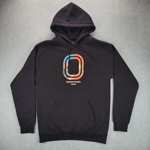 Overtime Men's Size Medium Black Hoodie Sweatshirt Front Pocket